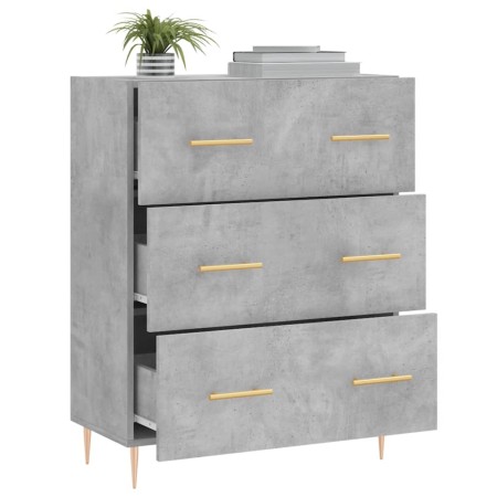 Credenza Grigio Cemento 69,5x34x90 cm in Legno Multistrato