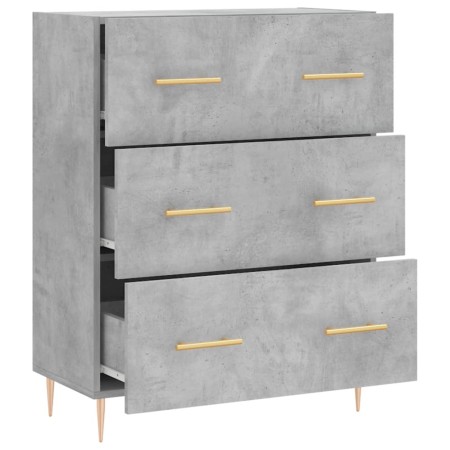 Credenza Grigio Cemento 69,5x34x90 cm in Legno Multistrato