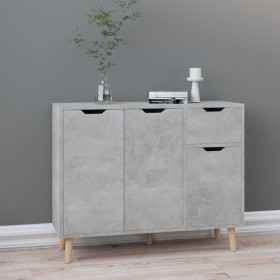 Credenza Grigio Cemento 90x30x72 cm in Legno Multistrato