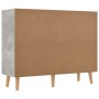 Credenza Grigio Cemento 90x30x72 cm in Legno Multistrato