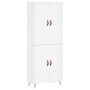 Credenza Bianco Lucido 69,5x34x180 cm in Legno Multistrato