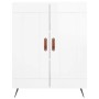 Credenza Bianco Lucido 69,5x34x180 cm in Legno Multistrato