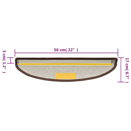 Tappetini per Scale 10 pz 56x17x3 cm Marrone Caffè