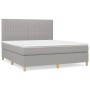 Giroletto a Molle con Materasso Grigio Chiaro180x200 cm Tessuto