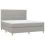 Giroletto a Molle con Materasso Grigio Chiaro180x200 cm Tessuto
