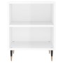 Comodino Bianco Lucido 40x30x50 cm in Legno Multistrato