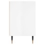 Comodino Bianco Lucido 40x30x50 cm in Legno Multistrato
