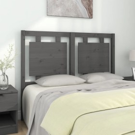 Testiera per Letto Grigia 125,5x4x100 cm Legno Massello di Pino