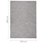 Tappeto da Esterni a Tessitura Piatta 140x200 cm Marrone e Blu