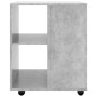 Mobiletto con Ruote Grigio Cemento 60x53x72cm Legno Multistrato