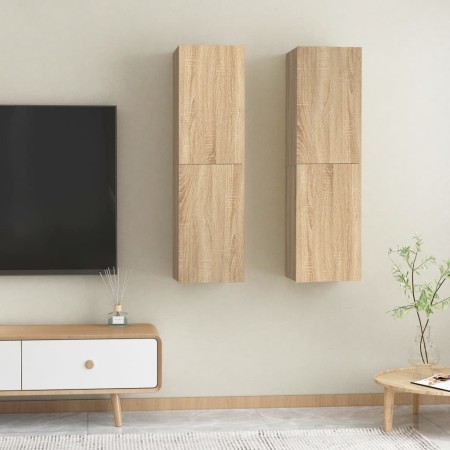 Mobili TV 2pz Rovere Sonoma 30,5x30x110 cm Legno Multistrato