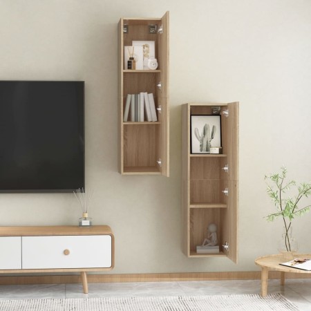 Mobili TV 2pz Rovere Sonoma 30,5x30x110 cm Legno Multistrato