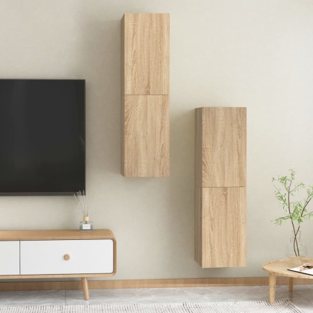 Mobili TV 2pz Rovere Sonoma 30,5x30x110 cm Legno Multistrato