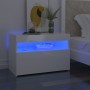 Mobili Porta TV con Luci LED 2 pz Bianco Lucido 60x35x40 cm