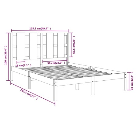 Giroletto in Legno Massello 120x190 cm Small Double