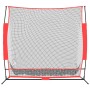 Rete Baseball Portatile Nera e Rossa 215x107x216 cm Poliestere