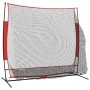 Rete Baseball Portatile Nera e Rossa 215x107x216 cm Poliestere