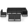 Set Salotto Giardino 8 pz Cuscini Antracite Legno Massello Pino