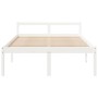 Letto per Anziani Bianco 140x190 cm in Legno Massello di Pino