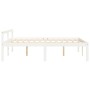 Letto per Anziani Bianco 140x190 cm in Legno Massello di Pino