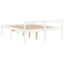 Letto per Anziani Bianco 140x190 cm in Legno Massello di Pino