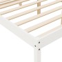 Letto per Anziani Bianco 140x190 cm in Legno Massello di Pino