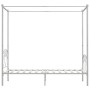 Letto a Baldacchino Bianco in Metallo 100x200 cm