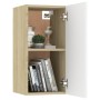 Mobile TV Bianco Rovere Sonoma 30,5x30x60 cm Legno Multistrato