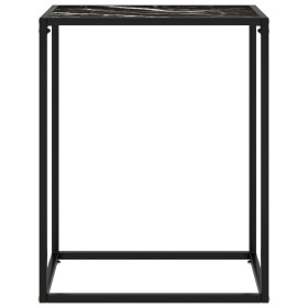 Tavolo Consolle Nero 60x35x75 cm in Vetro Temperato