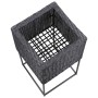 Letti Rialzati da Giardino 3 pz in Polyrattan Nero