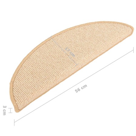 Tappetini per Scale 15 pz Crema 56x17x3 cm