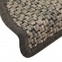 Tappeti Autoadesivi Scale Aspetto Sisal 15pz 56x17x3cm Argento