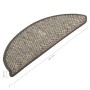 Tappeti Autoadesivi Scale Aspetto Sisal 15pz 56x17x3cm Argento