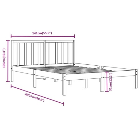 Giroletto in Legno Massello 135x190 cm Small Double