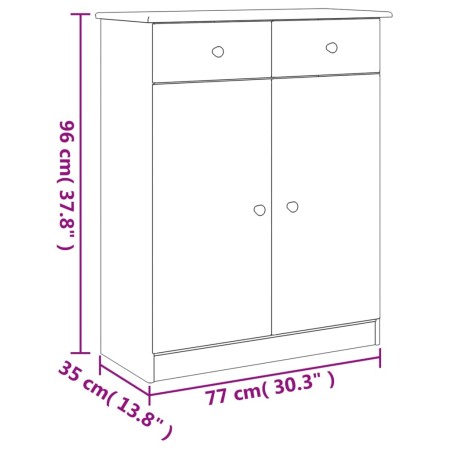 Scarpiera ALTA Bianca 77x35x96 cm in Legno Massello di Pino