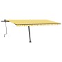 Tenda da Sole Retrattile Manuale LED 500x350 cm Giallo Bianco