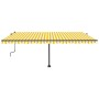 Tenda da Sole Retrattile Manuale LED 500x350 cm Giallo Bianco