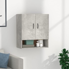 Armadietto a Muro Grigio Cemento 60x31x70 cm Legno Multistrato