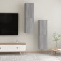 Mobili Porta TV a Parete 2 pz Grigio Sonoma 30,5x30x110 cm