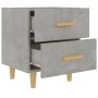 Comodini 2 pz Grigio Cemento 40x35x47,5 cm