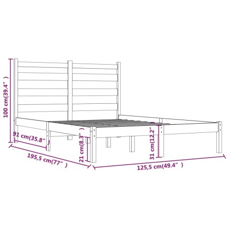 Giroletto in Legno Massello di Pino 120x190cm Small Double