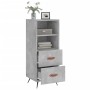 Credenza Grigio Cemento 34,5x34x90 cm in Legno Multistrato