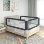 Sponda Letto Sicurezza Bambini Grigio Scuro 120x25 cm Tessuto