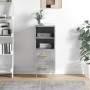 Credenza Grigio Cemento 34,5x34x90 cm in Legno Multistrato