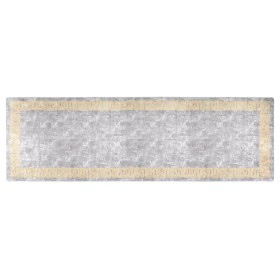 Tappeto Lavabile 80x300 cm Grigio Antiscivolo