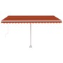 Tenda da Sole Retrattile Manuale LED 400x300 cm Arancio Marrone