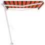 Tenda da Sole Retrattile Manuale LED 400x300 cm Arancio Marrone