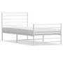 Giroletto con Testiera e Pediera Metallo Bianco 100x190 cm