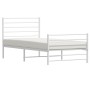 Giroletto con Testiera e Pediera Metallo Bianco 100x190 cm
