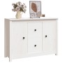 Credenza Bianca 100x35x74 cm in Legno Massello di Pino